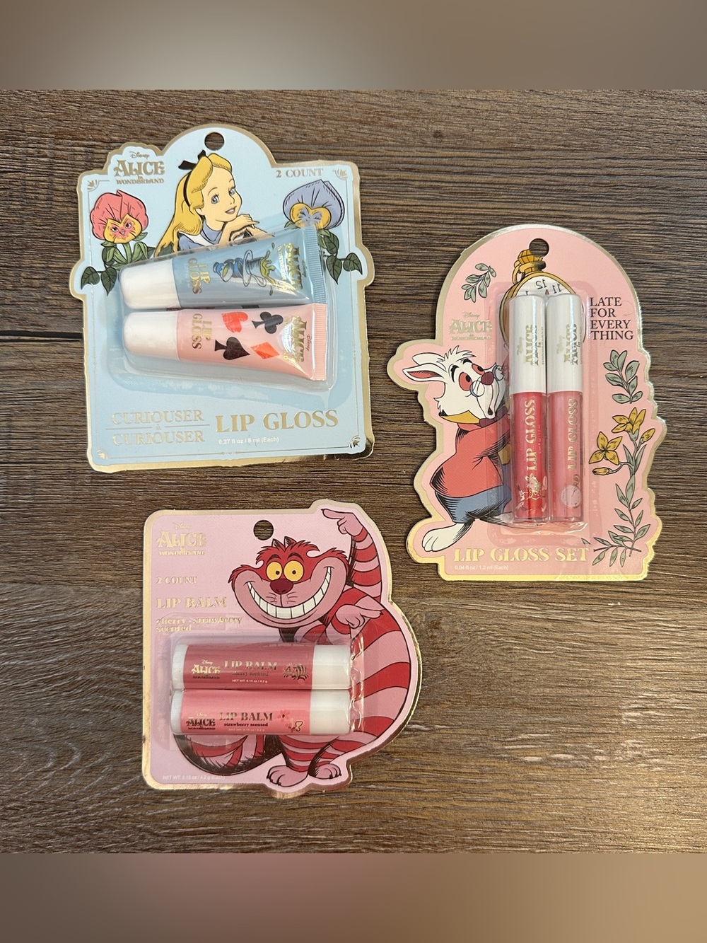 Disney Alice in Wonderland Lip Gloss & Balm Set of 3